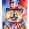 Edge Collections - 28" X 40" - Multicolor - Chow Chow Large Patriotic American Flag - 1 Piece